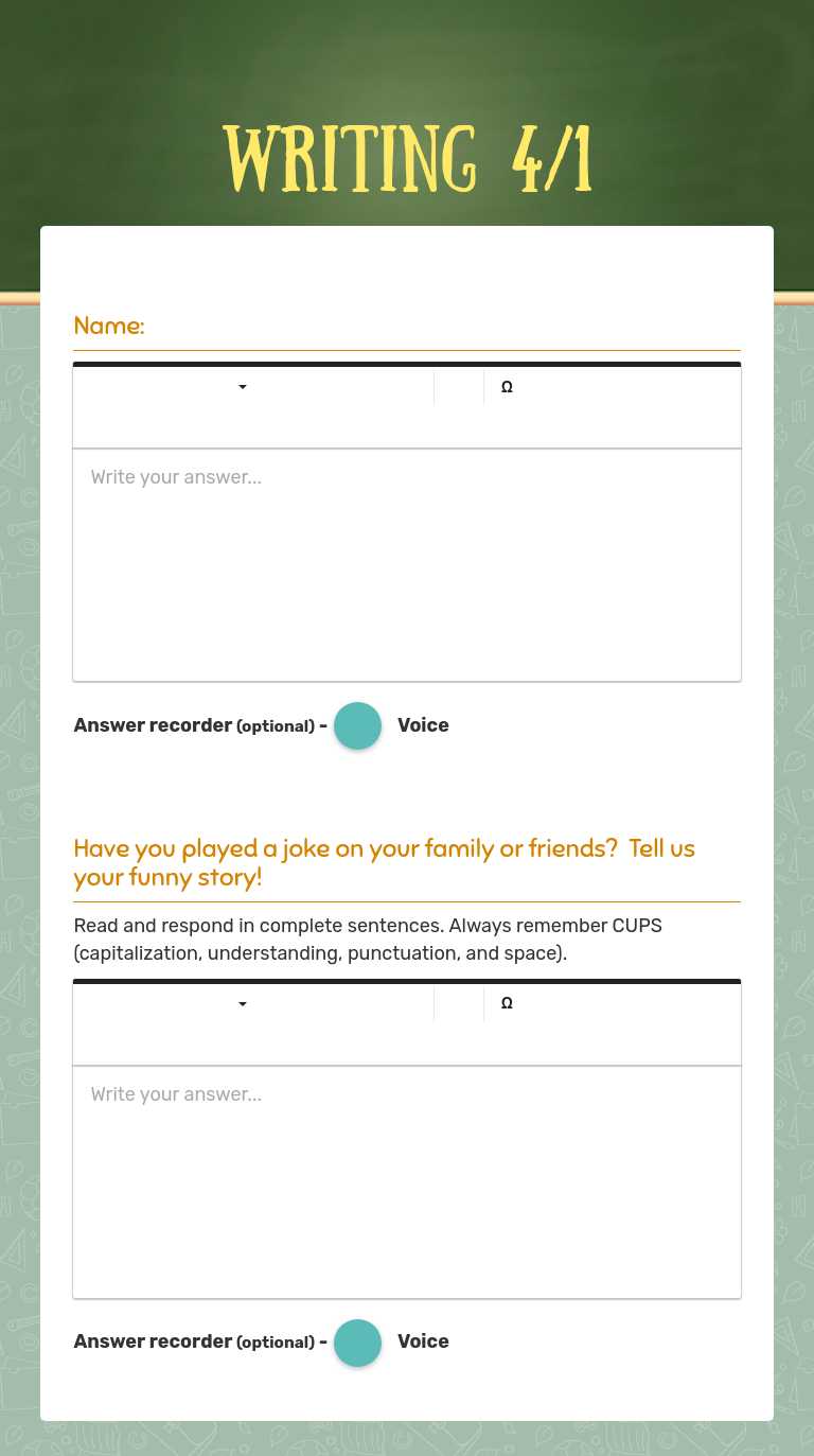 Writing 4/1 worksheet preview image