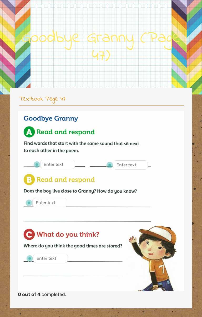 Goodbye Granny (Page 47) worksheet preview image