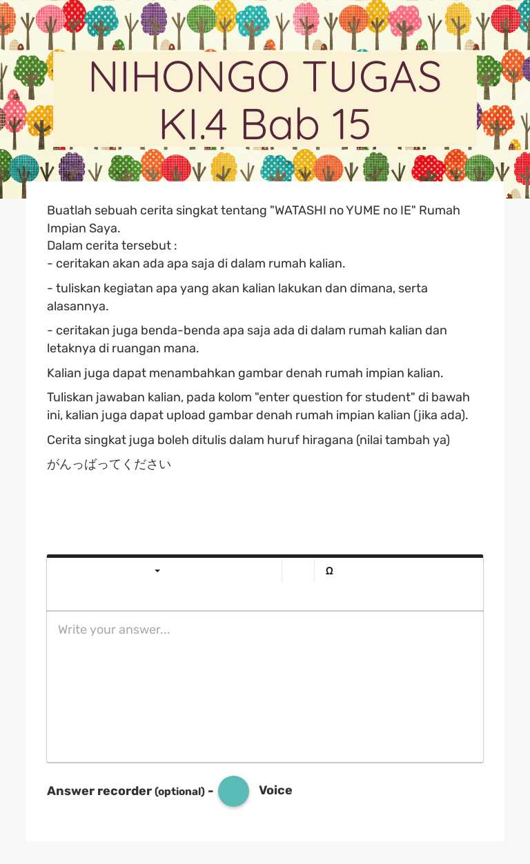 NIHONGO TUGAS KI.4 Bab 15 worksheet preview