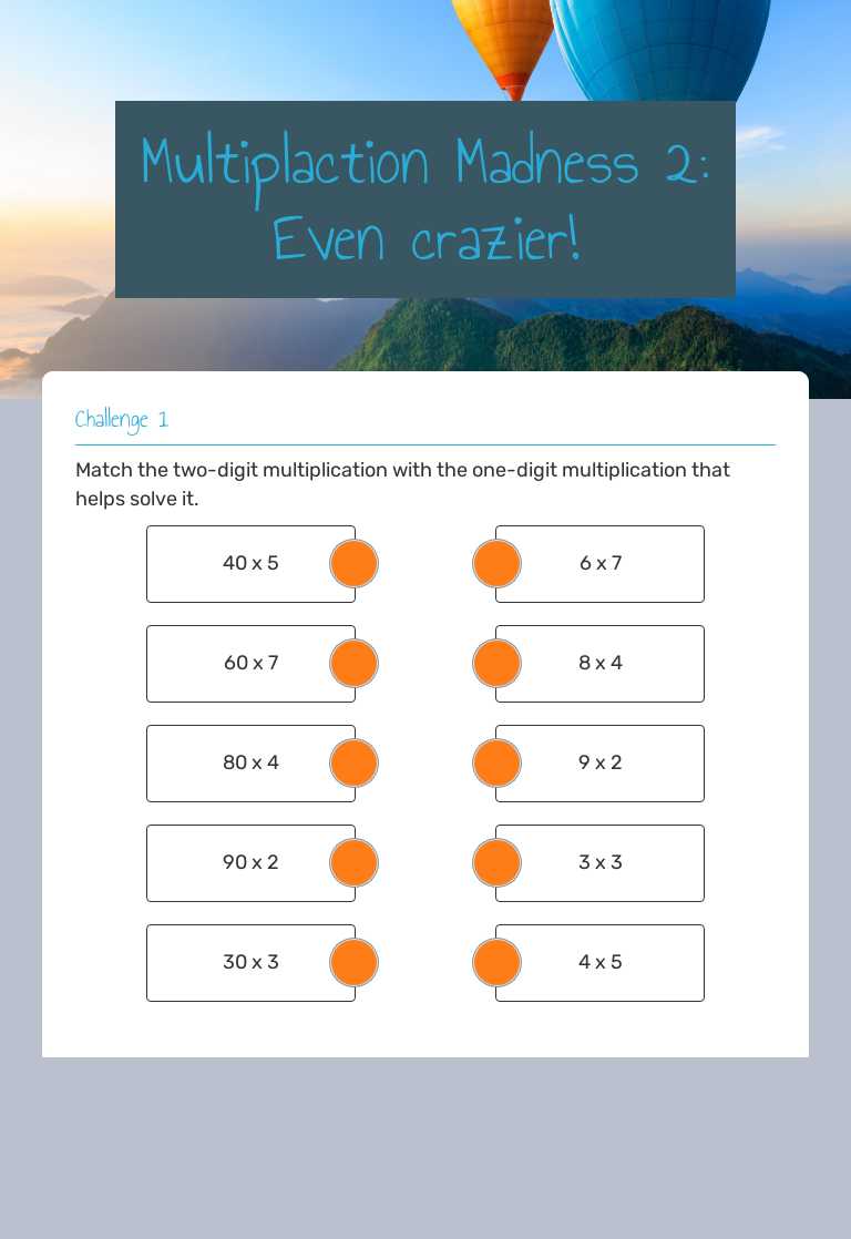 Multiplaction Madness 2: 
Even crazier! Grade 4 worksheet preview