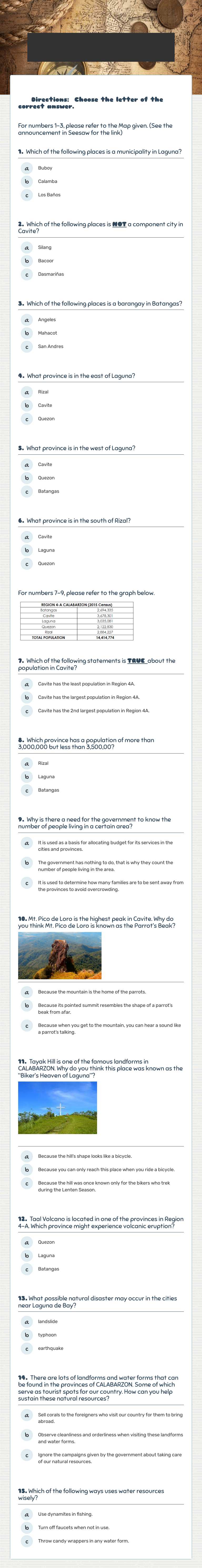 SOCIAL SCIENCE TERM 1- pRETEST worksheet preview image
