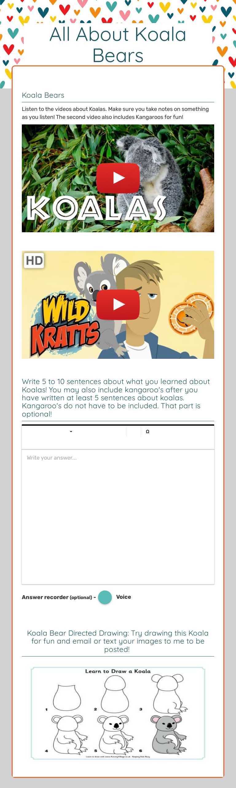 All About Koala Bears worksheet preview image