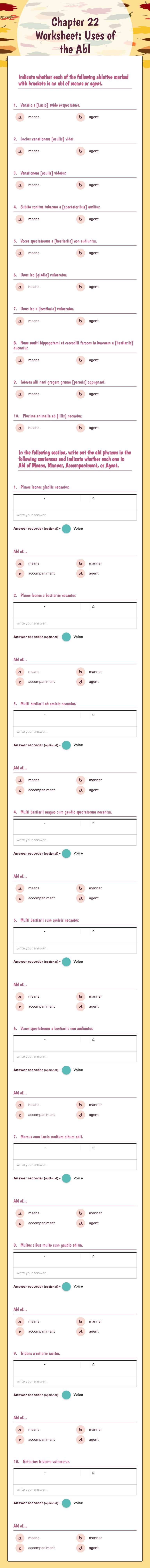 Chapter 22 Worksheet: Uses of the Abl worksheet preview image
