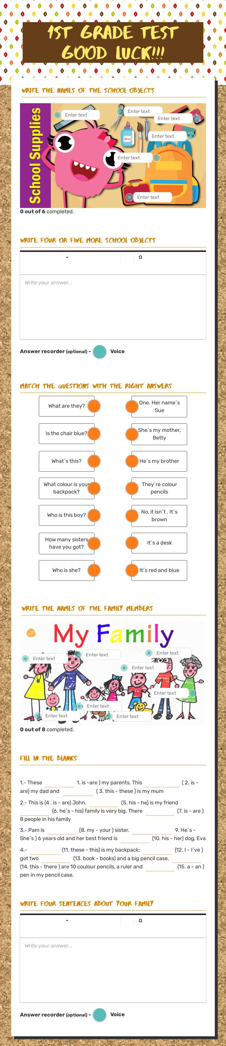 1st grade test      
 good luck!!! Grade 3 worksheet preview