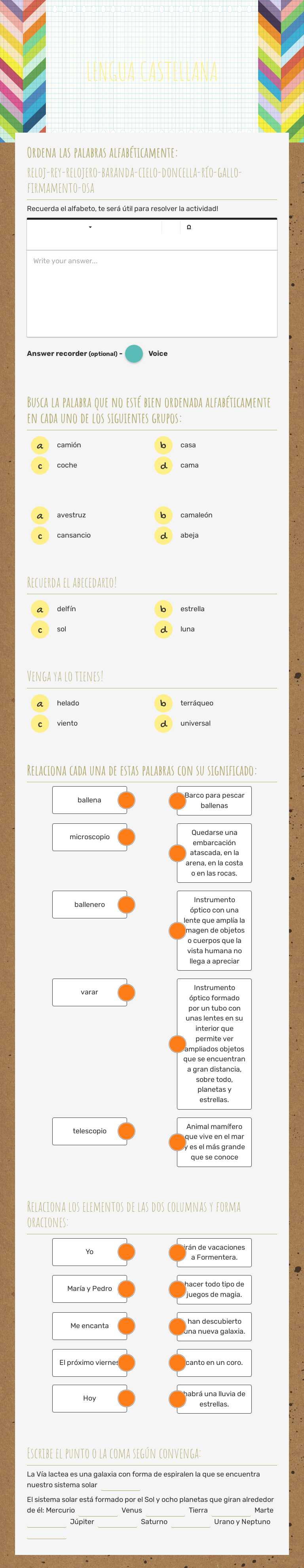 LENGUA CASTELLANA worksheet preview image