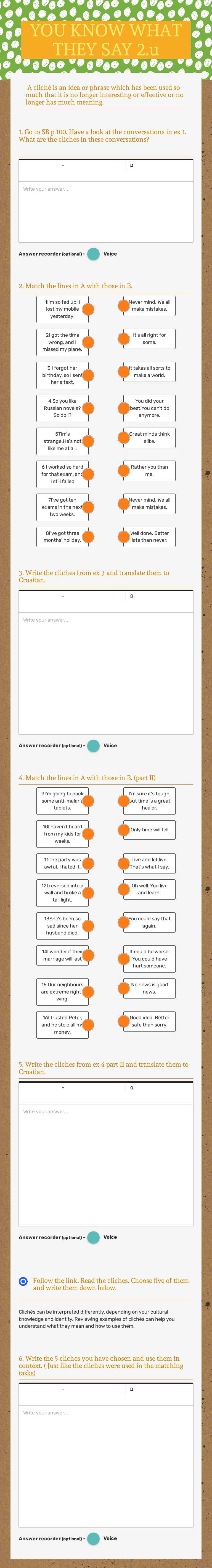 YOU KNOW WHAT THEY SAY 2.u worksheet preview image