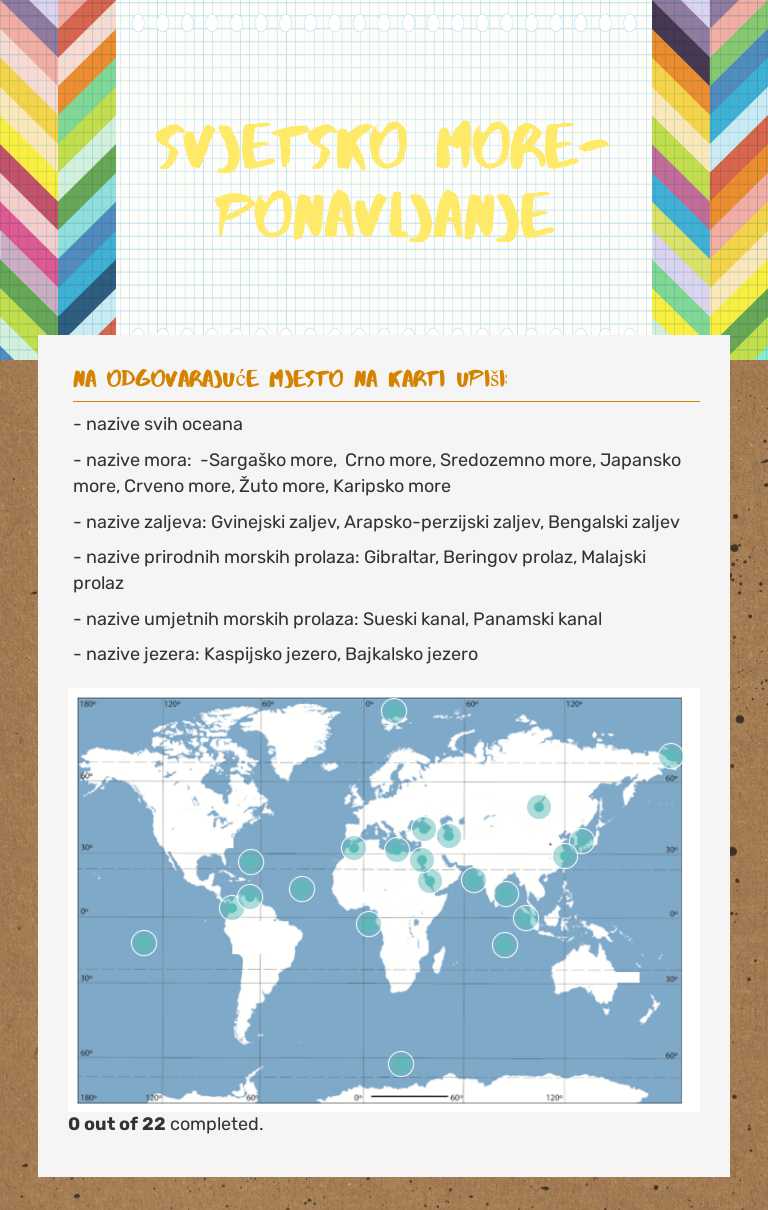 Svjetsko more-PONAVLJANJE Grade 9 worksheet preview