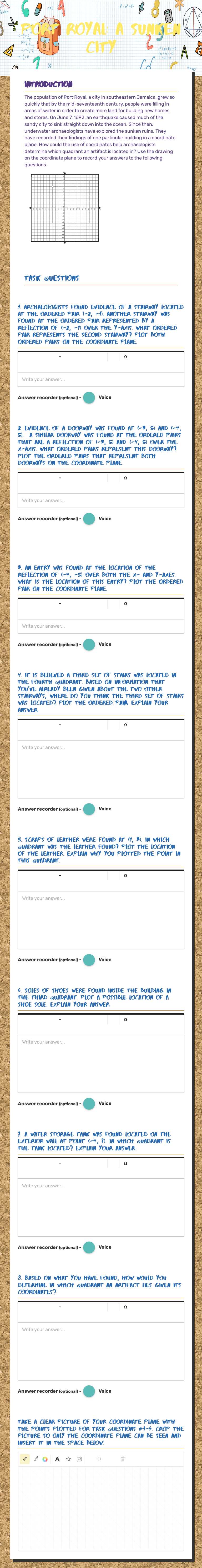 Port Royal: A Sunken City worksheet preview image