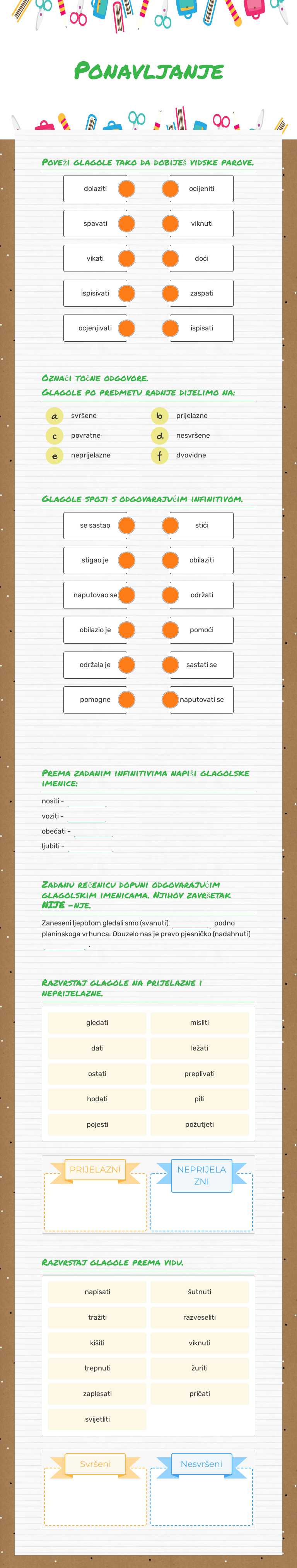 Ponavljanje worksheet preview image