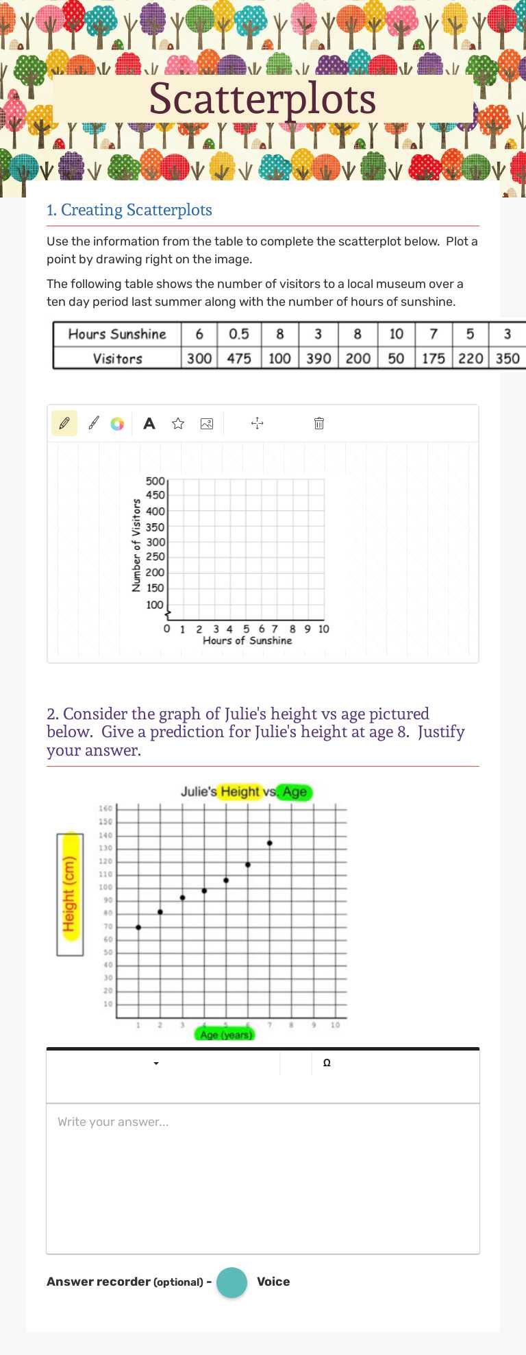 Master scatterplot graphing and data interpretation. Practice creating ...