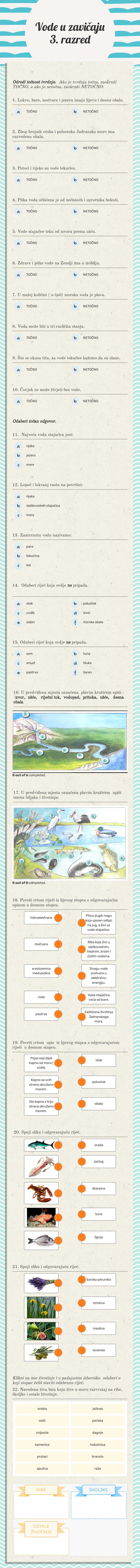 Vode u zavičaju
      3. razred worksheet preview image