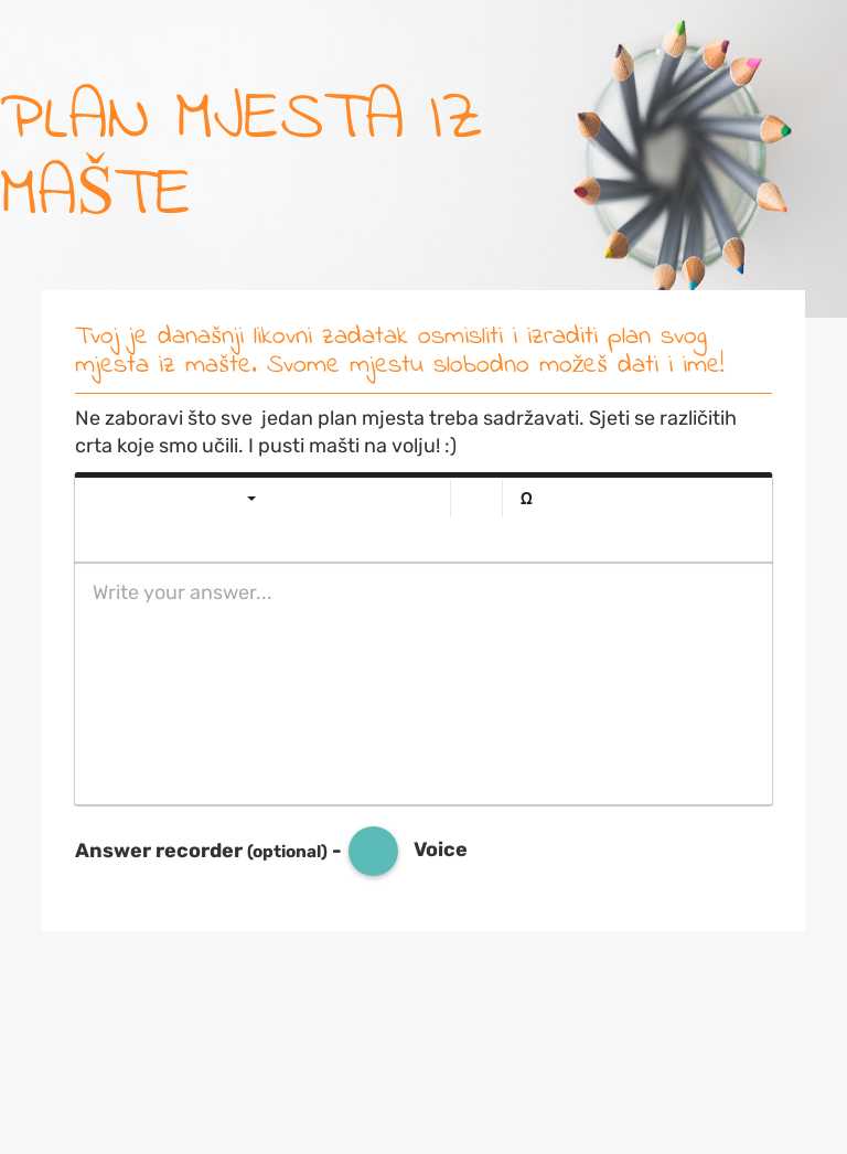 PLAN MJESTA IZ MAŠTE worksheet preview image