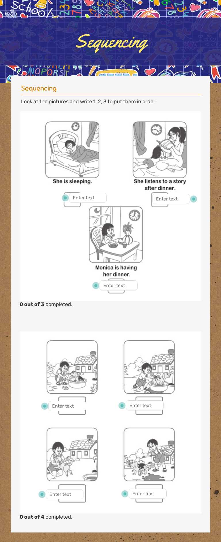 Sequencing worksheet preview image