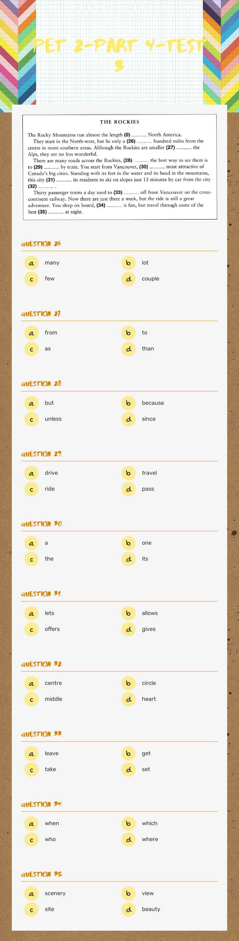pet 2-part 4-test 3 worksheet preview image