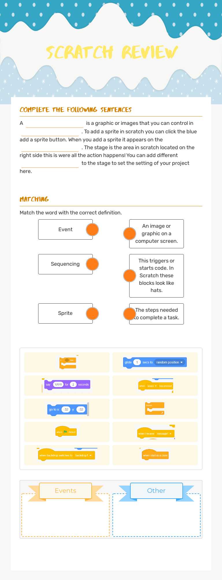 Scratch Review worksheet preview image