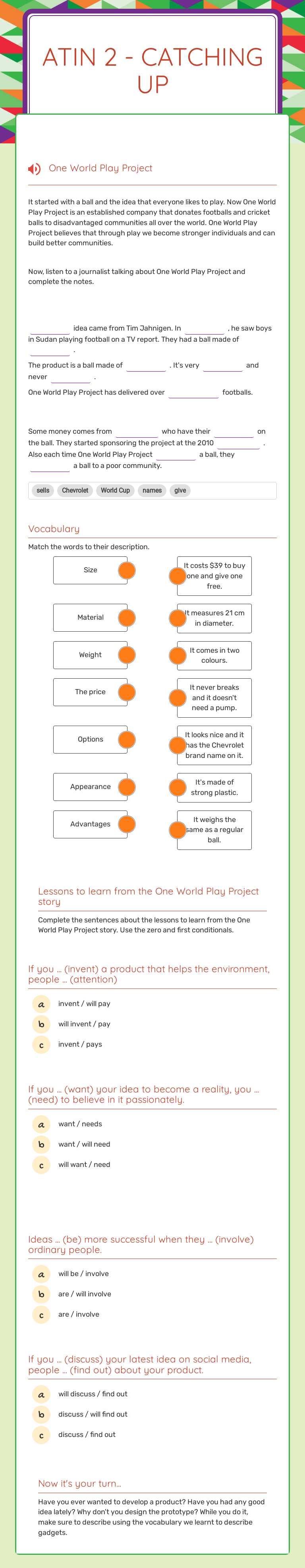 ATIN 2 - Catching Up Other worksheet preview