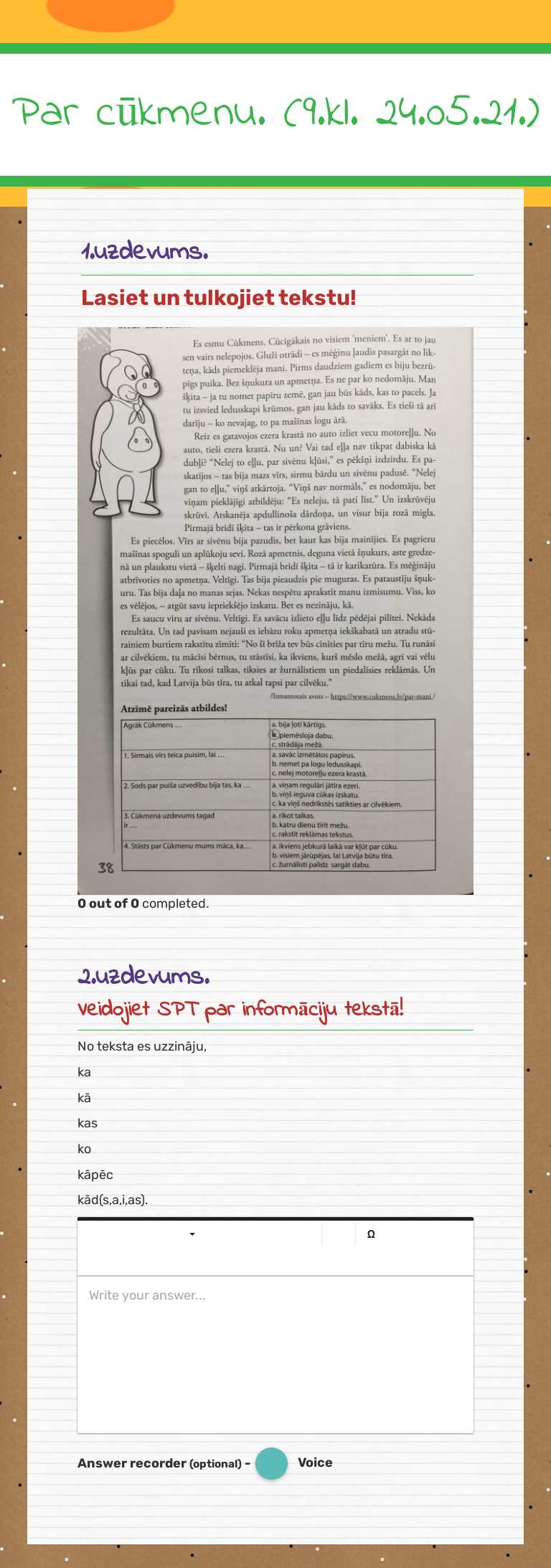 Par cūkmenu. (9.kl. 24.05.21.) worksheet preview