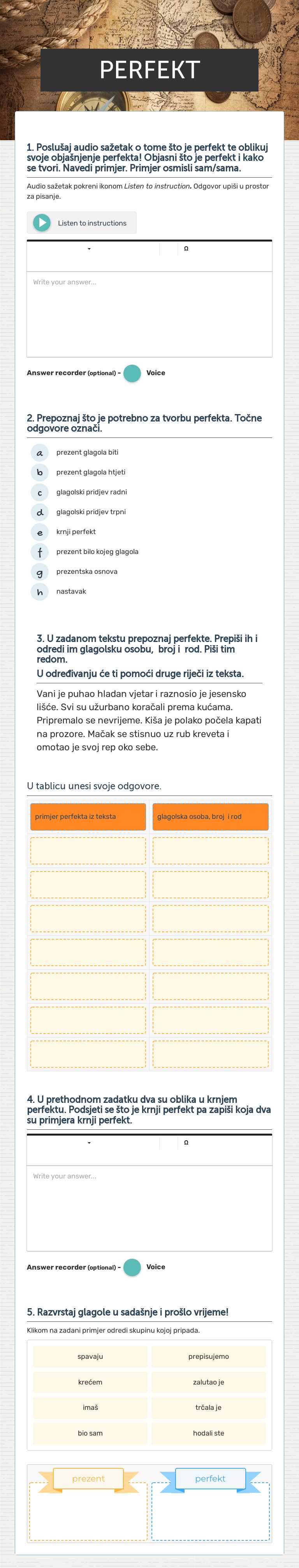 PERFEKT worksheet preview image