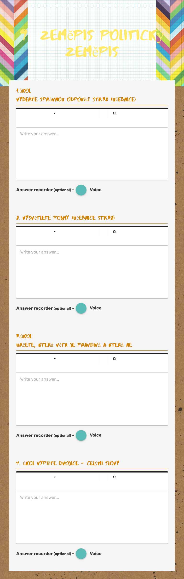 9_Zeměpis Politický zeměpis worksheet preview image