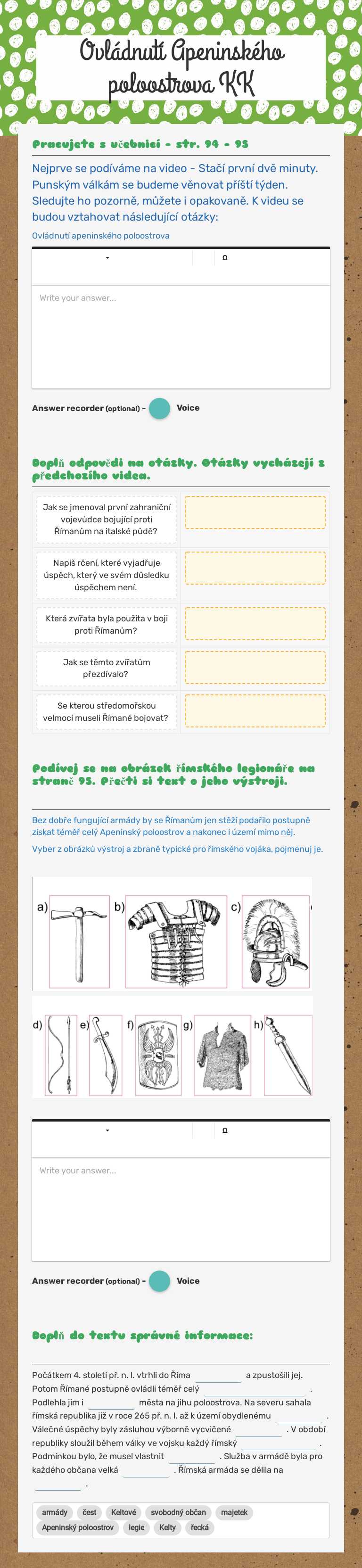 Ovládnutí Apeninského poloostrova     KK worksheet preview image