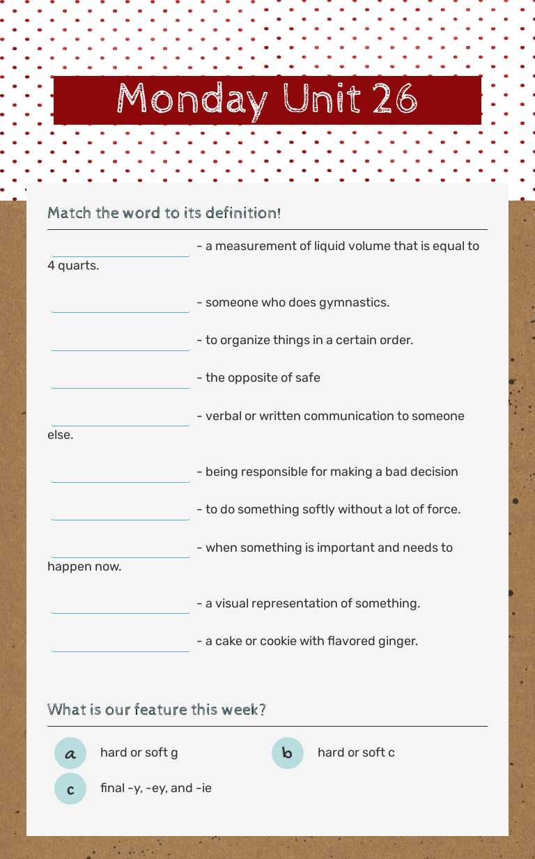 Monday
Unit 26 worksheet preview image