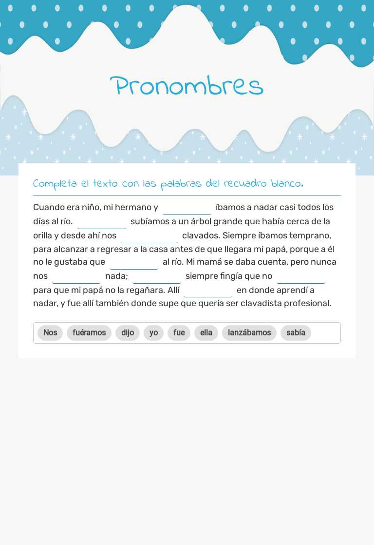 Pronombres worksheet preview image