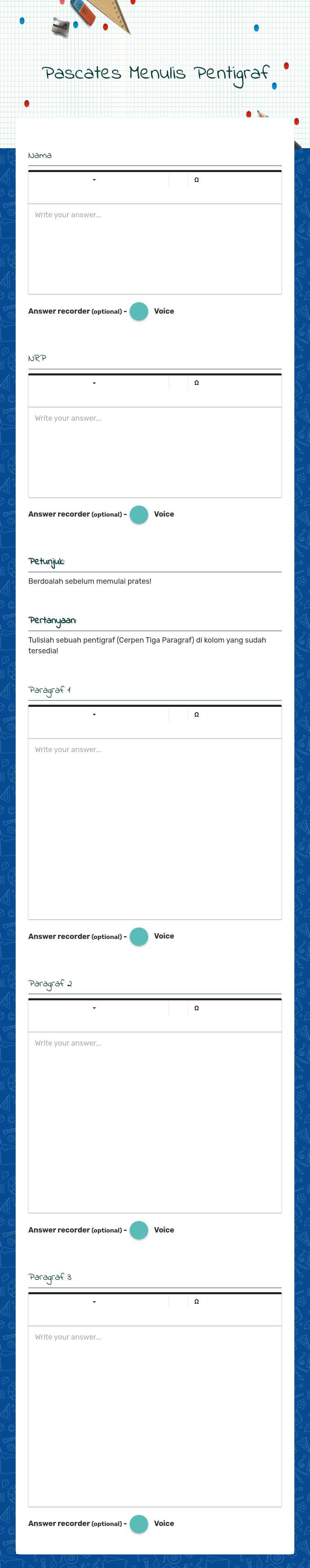 Pascates
Menulis Pentigraf worksheet preview image