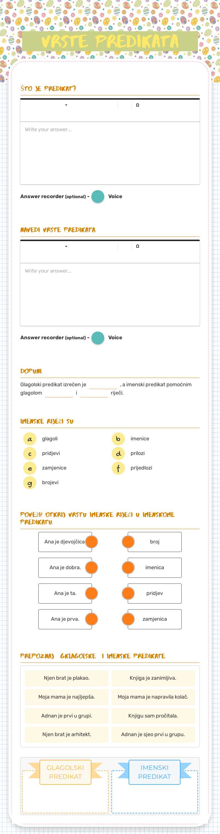 vrste predikata worksheet preview image