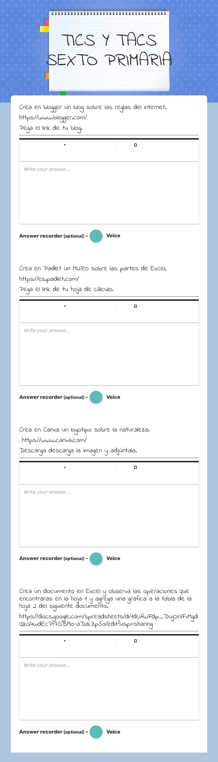TICS Y TACS      SEXTO PRIMARIA worksheet preview image