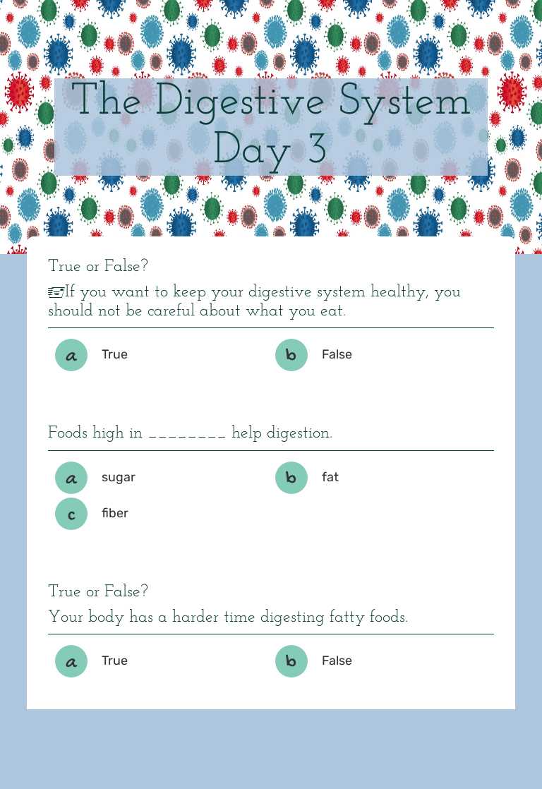 The Digestive System Day 3 Grade 4 worksheet preview