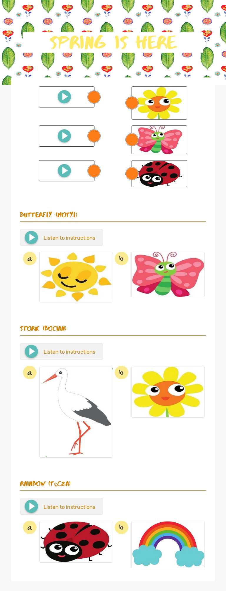 SPRING IS HERE worksheet preview image