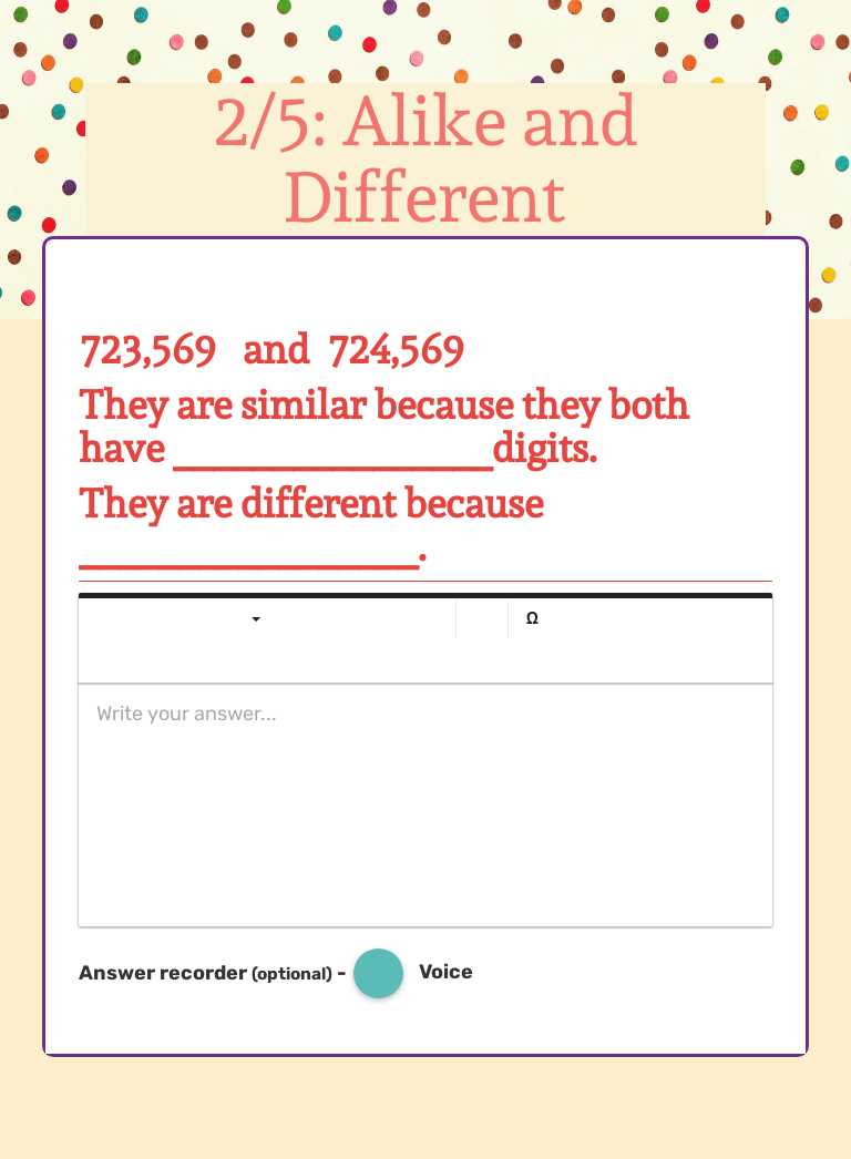 2/5: Alike and Different worksheet preview image