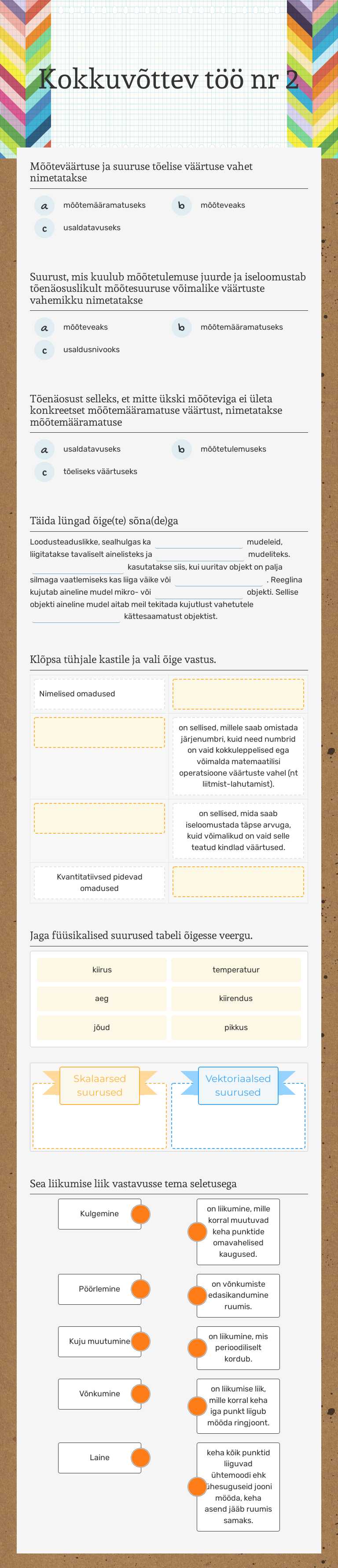 Kokkuvõttev töö nr 2 worksheet preview image