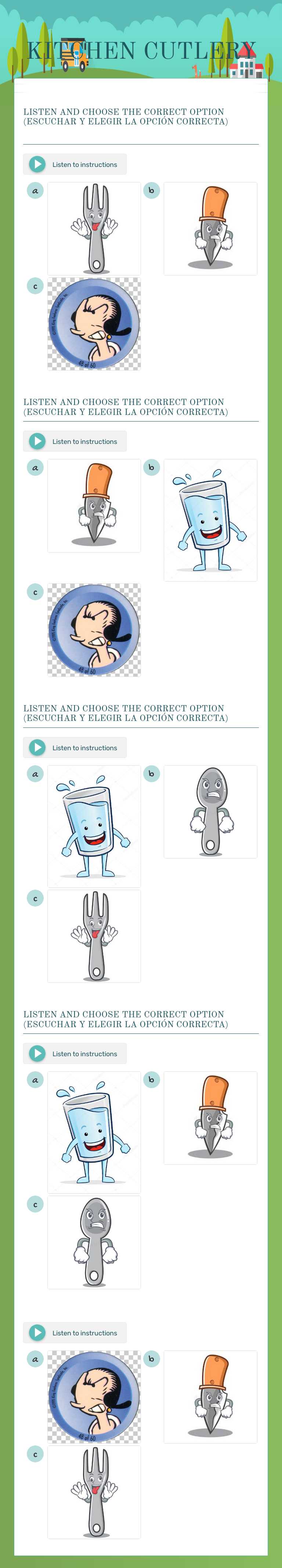KITCHEN CUTLERY worksheet preview image