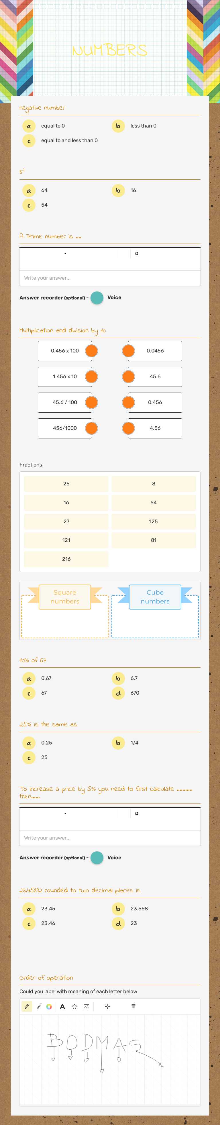 NUMBERS Grade 12 worksheet preview
