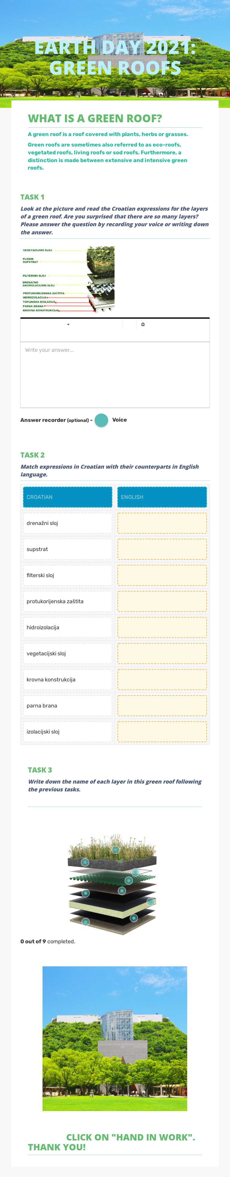 EARTH DAY 2021: GREEN ROOFS worksheet preview image