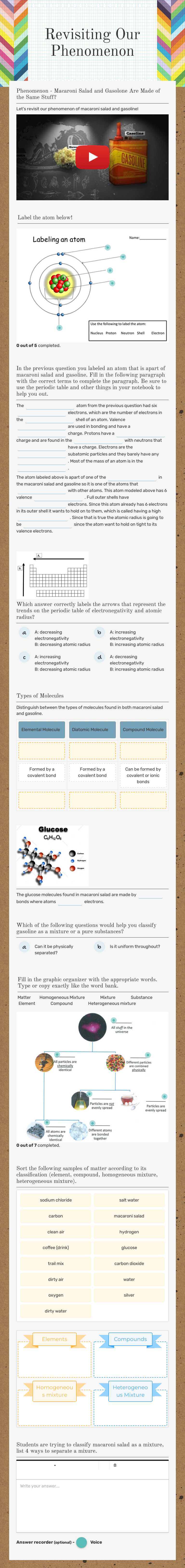 Revisiting Our Phenomenon worksheet preview image