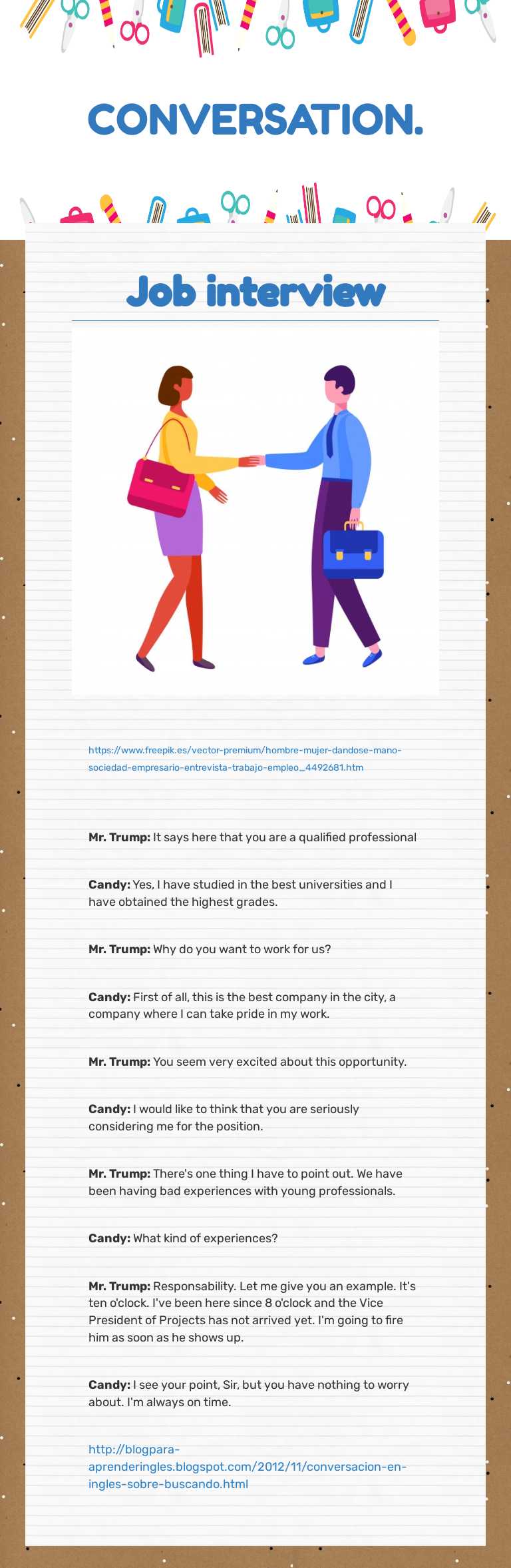 CONVERSATION. worksheet preview image