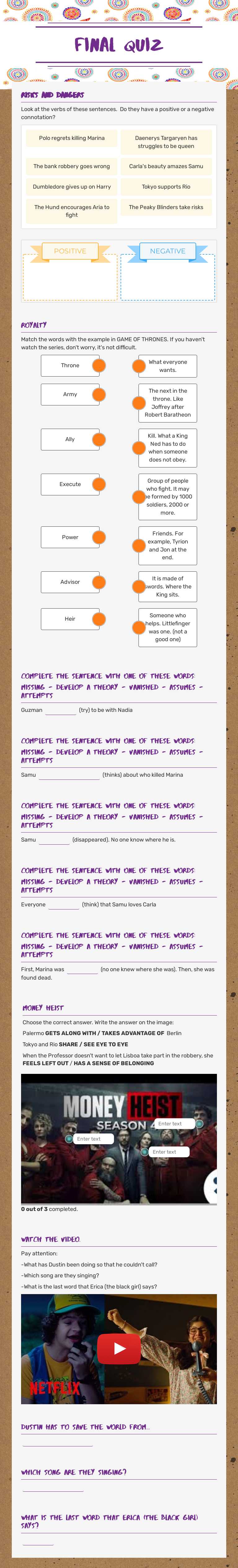 final quiz worksheet preview image