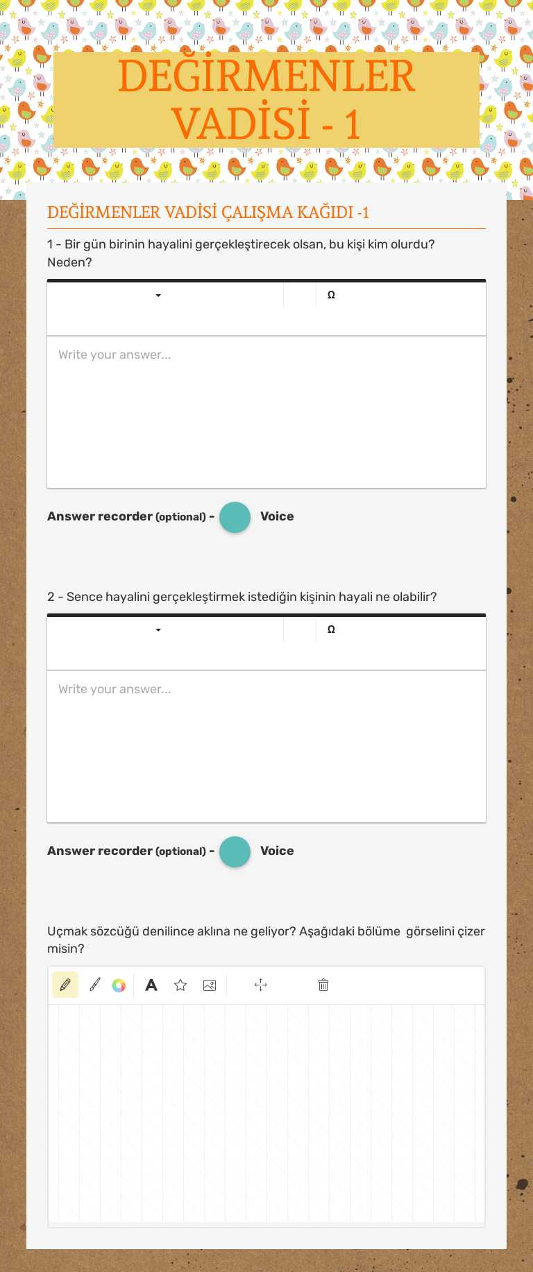 DEĞİRMENLER VADİSİ - 1 Grade 2 worksheet preview
