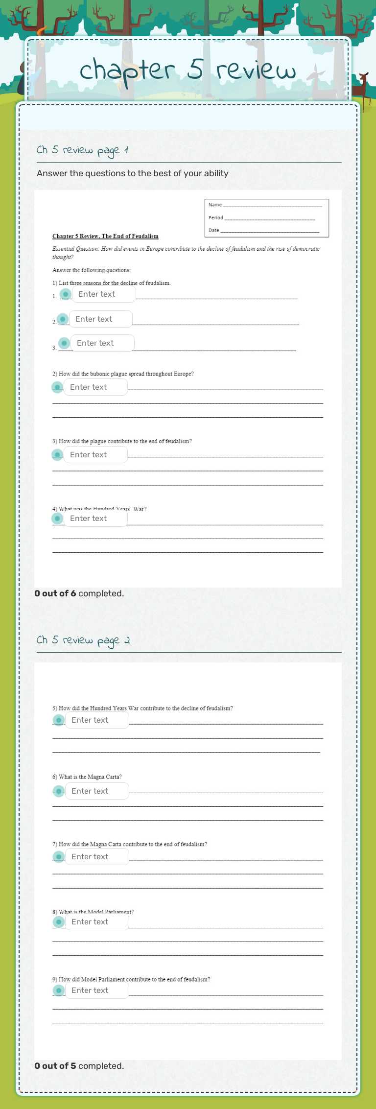 chapter 5 review worksheet preview image