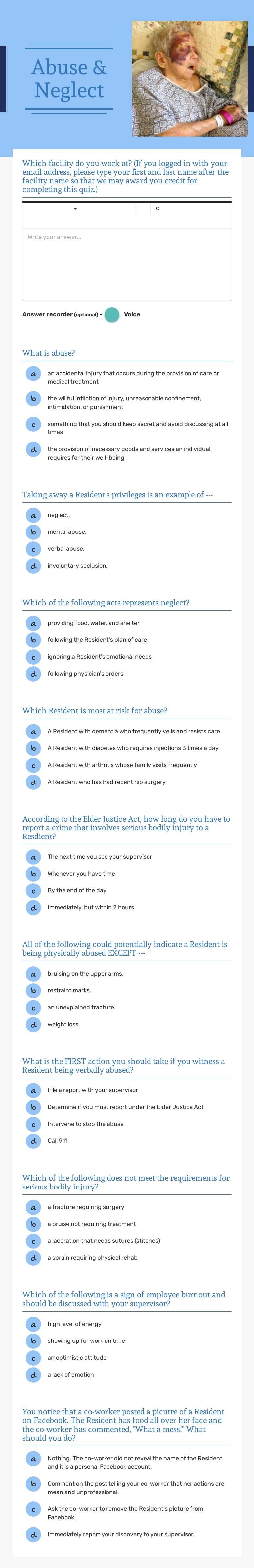 Abuse & Neglect worksheet preview image