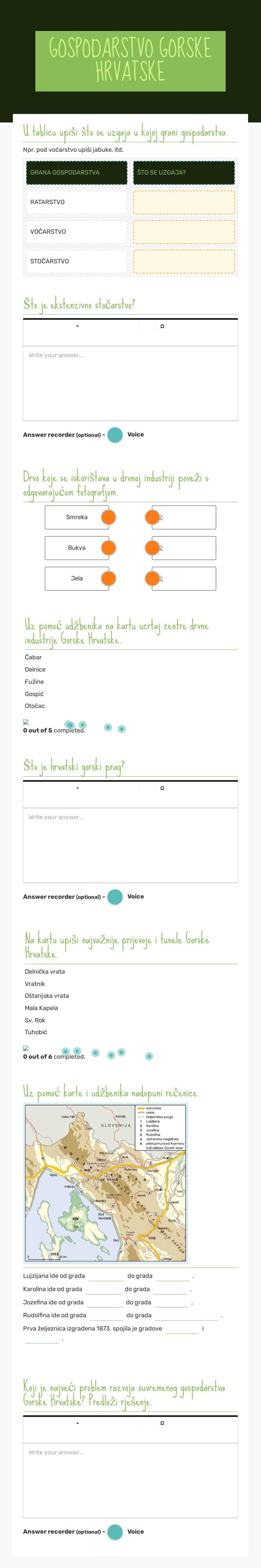 GOSPODARSTVO GORSKE HRVATSKE worksheet preview image
