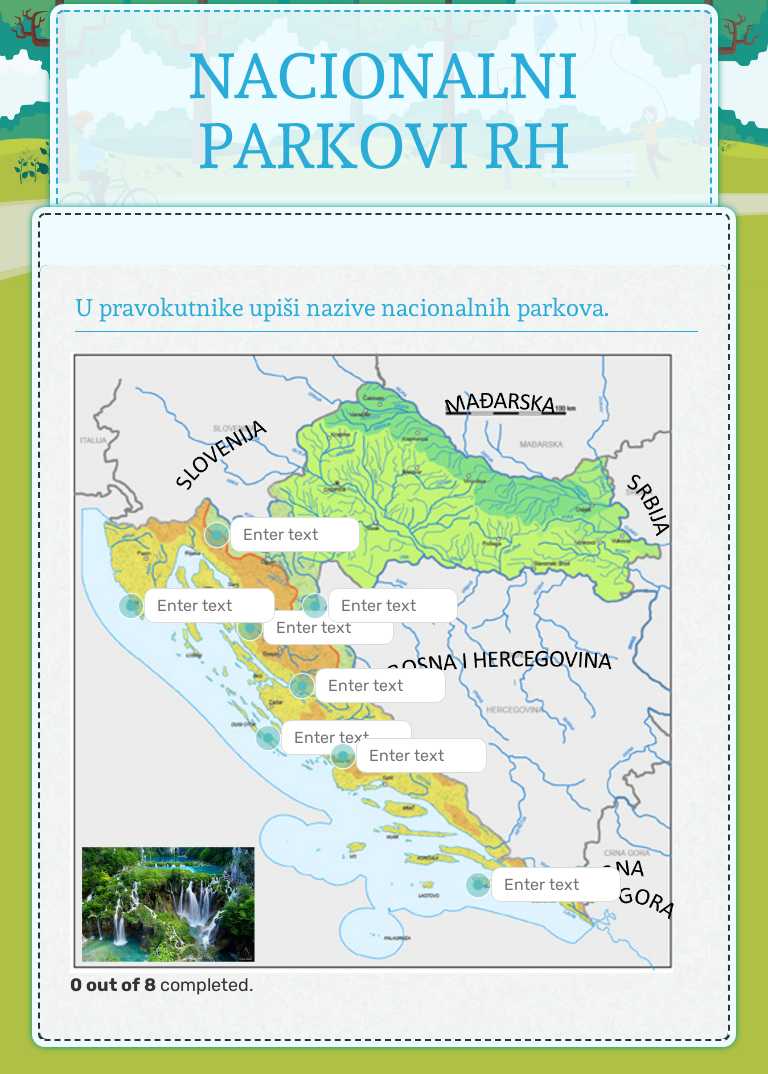 NACIONALNI PARKOVI  RH worksheet preview image