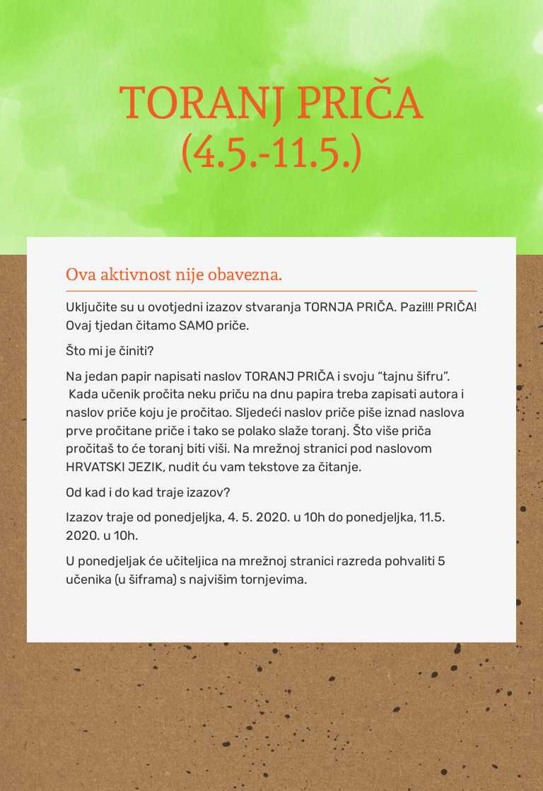 TORANJ PRIČA (4.5.-11.5.) worksheet preview image