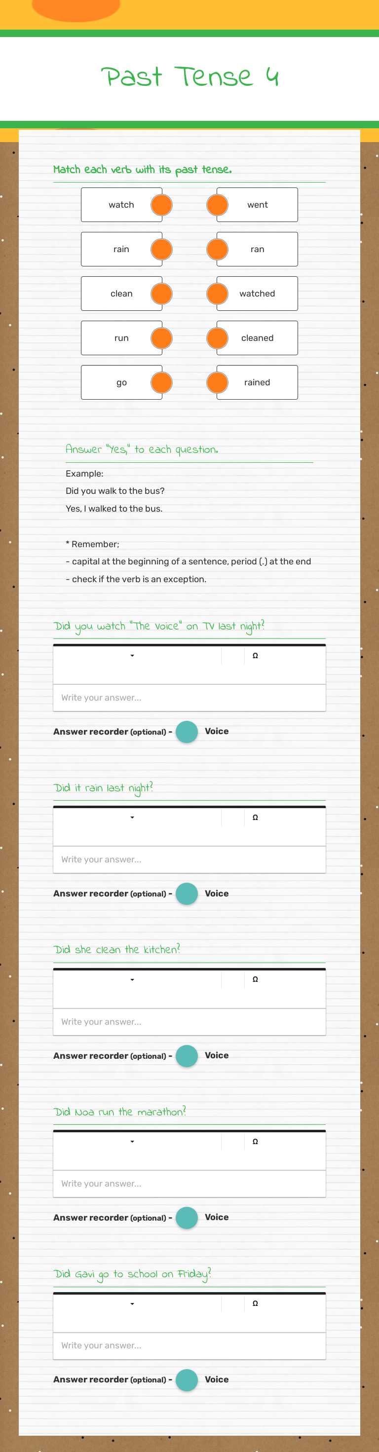 Past Tense 4 worksheet preview image