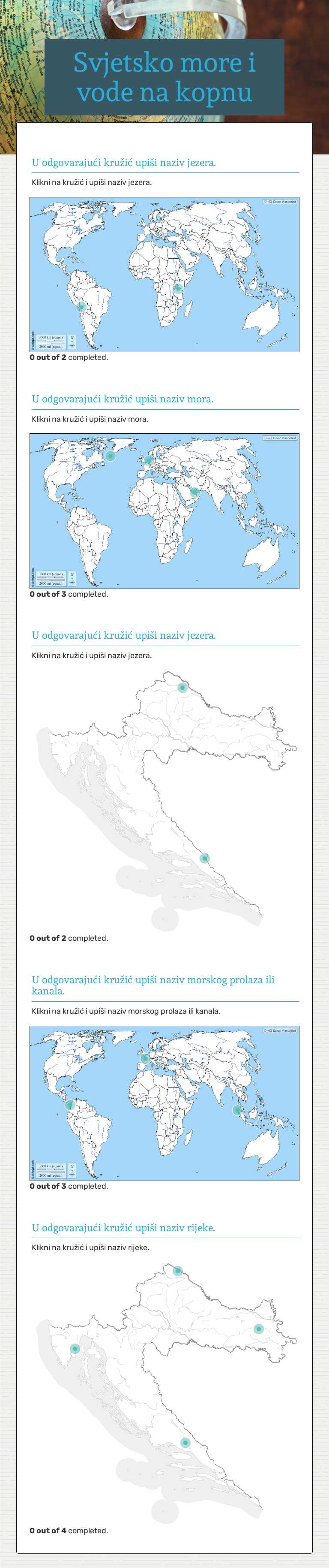Svjetsko more i vode na kopnu worksheet preview image