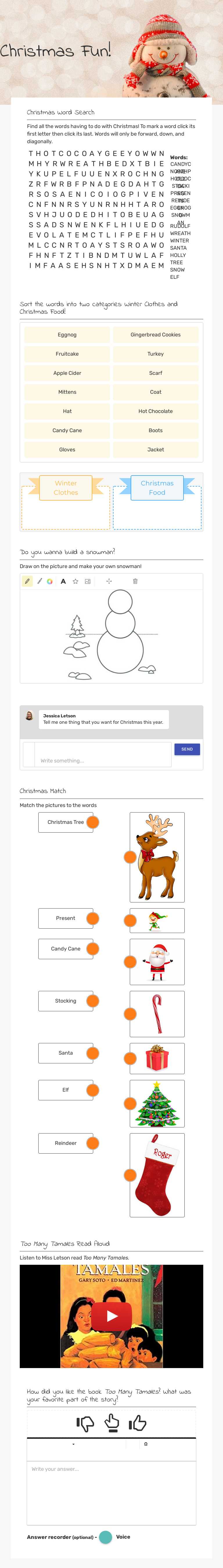 Christmas Fun! worksheet preview image