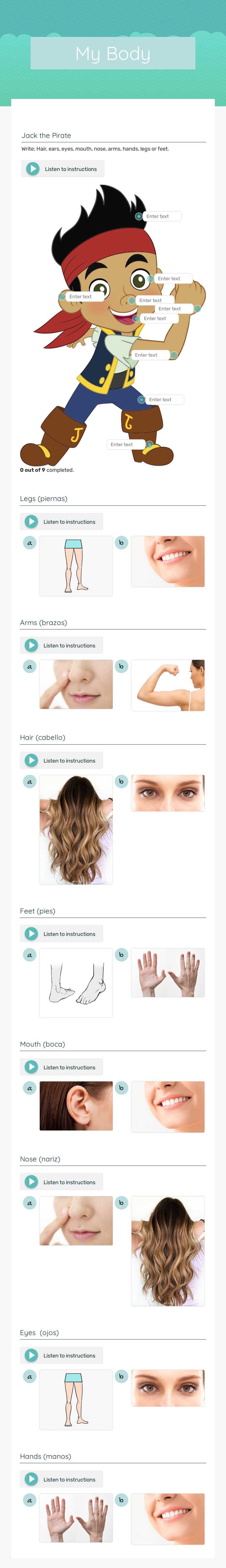 My Body Other worksheet preview