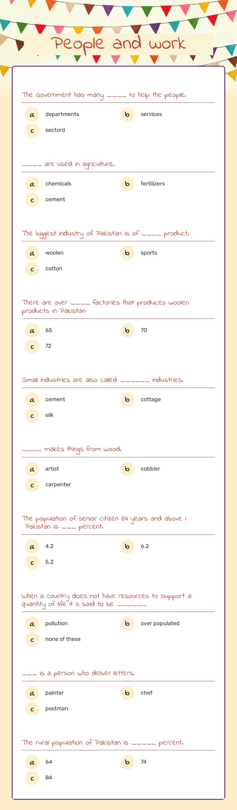 People and work worksheet preview image